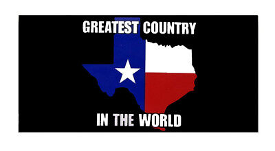 Texas Greatest Country In The World Vinyl Decal Bumper Sticker 3.75x7.5