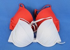 Shade Shore Padded Push Up Plunge Underwire Bikini Top Lot Size 34D C5355