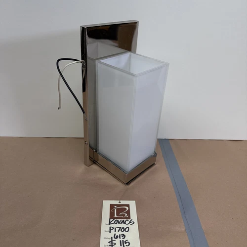 George Kovacs P1700 Chrome Wall Light Sconce 613 Wattage Frosted Glass Rectangle - Picture 15 of 24