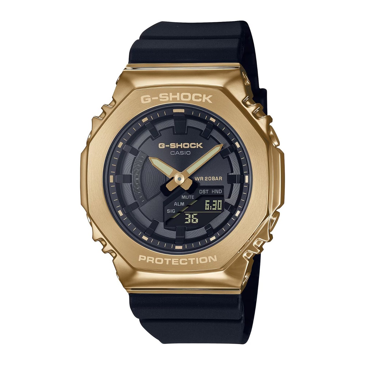 CASIO G-SHOCK METAL GOLD 5663 ANALOG-DIGITAL WT CALENDAR 5 ALARM