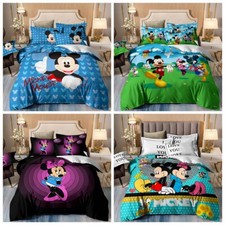 Mickey Minnie Mouse Duvet Quilt Cover Set Bedding Set Single Double King Size 89