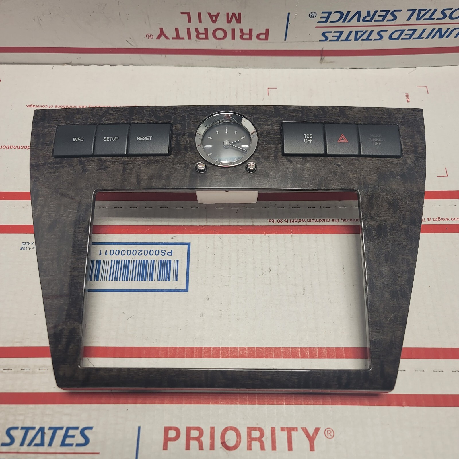 0609 FORD FUSION MERCURY MILAN DASH RADIO BEZEL W/ CLOCK OEM WOODGRAIN