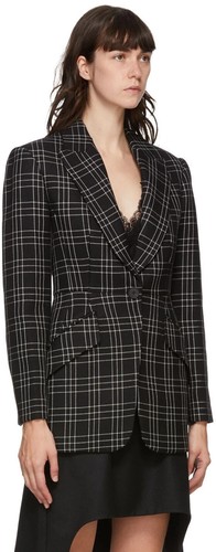 Alexander McQueen -Blazer- Black Tartan Check Wool Jacket UK12 /L IT44 - New&Tag - Picture 3 of 5
