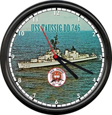 USS TAUSSIG DD 746 US Navy Sailor Veteran US Navy Military Ship Sign Wall Clock
