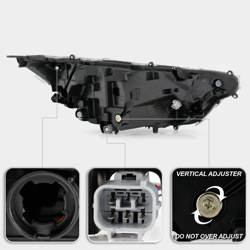 Headlight Assembly For 2019-2022 Toyota RAV4 LE XLE LED Black Left+Right Side - Picture 10 of 11