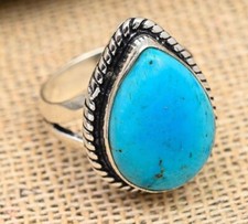 Sleeping Beauty Turquoise Gemstone Handmade 925 Sterling Silver Jewelry Ring