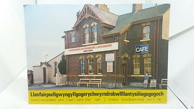 Vintage Postkarte Llanfair PG Bahnhof & Cafe Gwynedd.