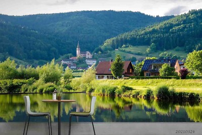 3D Mountain Forest River Landscape Wallpaper Wall Murals Removable Wallpaper