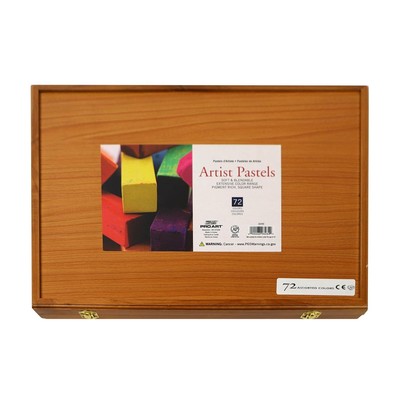 Square Artist Pastel Set, 72 Assorted Colors Wood Box, (Model: 3099)