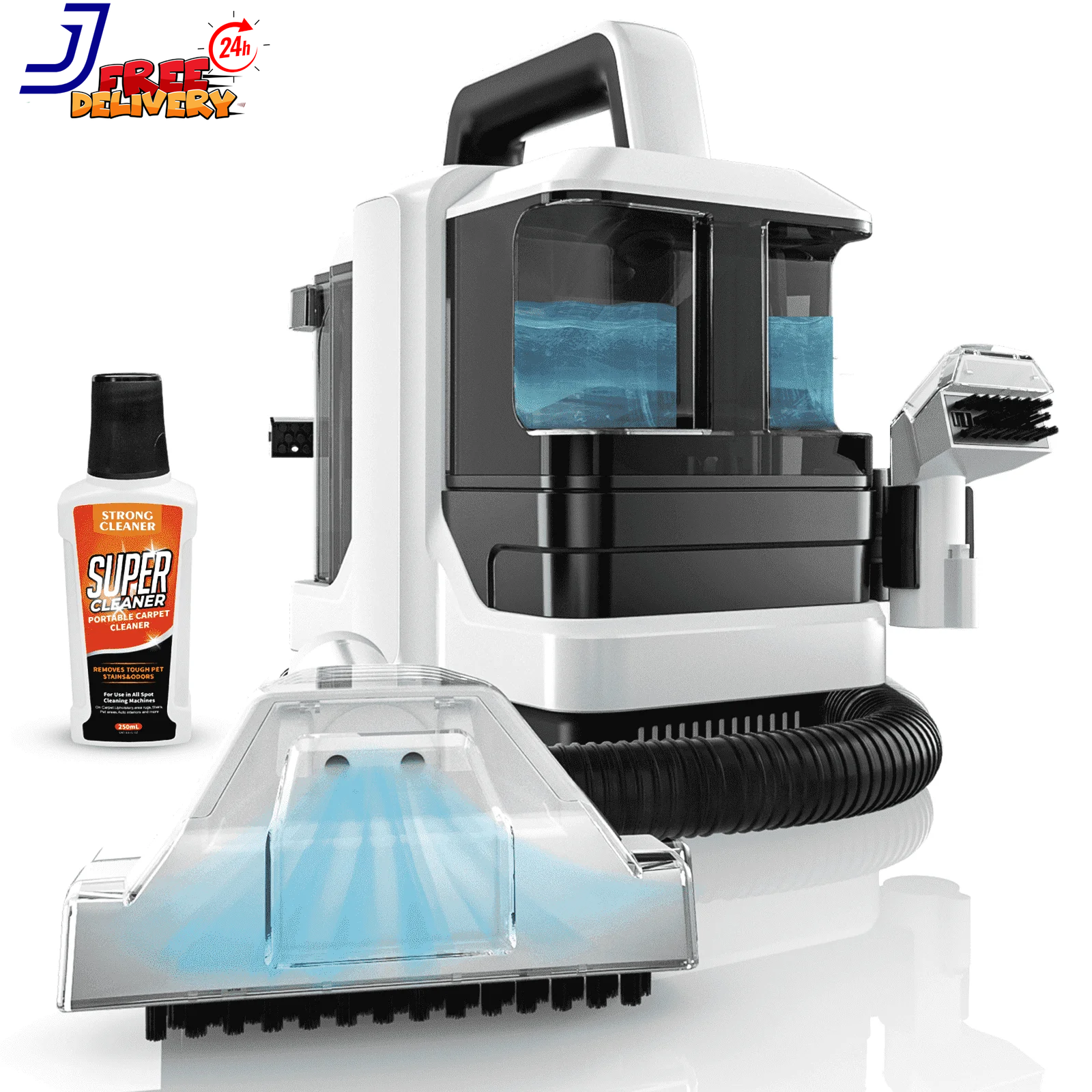 Portable Carpet Cleaner Machine for Upholstery Spot Cleaning White Free Shipping-image