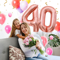 40 Geburtstag Deko Zahlen Luftballon 40 Jahre | Folienballon RoséGold - FüR 40.