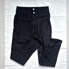 Women's High Waist Legging Stretch Pants Light Fabric Size M All Black Casual