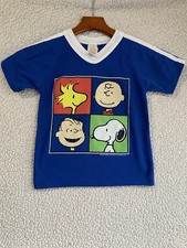 Peanuts Snoopy Vintage T-Shirt Kids 6-7 Colorblock 80s Wormser Baseball Comic