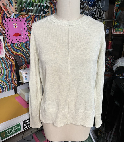 Étoile Isabel Marant Ivory Cotton Wool Knit Crewneck Raglan Pullover 44