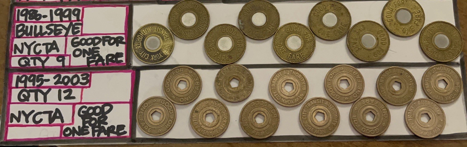 Lot of 40 Vintage New York City Transit Authority Subway Tokens