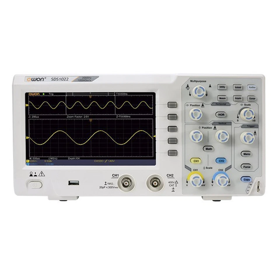 OWON SDS1022 20MHz 100MS/s Economical Educational Digital Storage Oscilloscope - Image 2 of 4