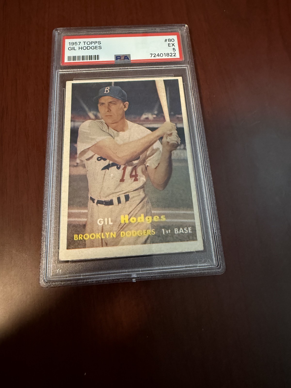 1957 Topps #80 Gil Hodges HOF. PSA 5 EX