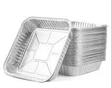 100X Aluminium Foil Food Trays Containers 9&rdquo; x 9&rdquo; x 2&rdquo; Disposable No Lids