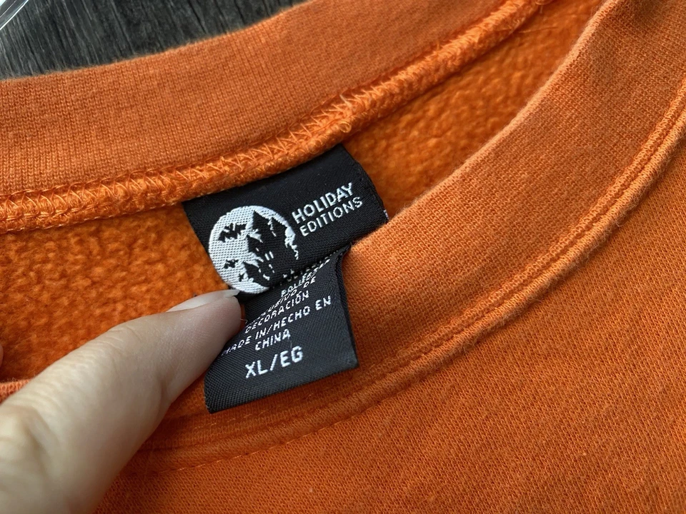 Vintage Halloween XL Ladies Orange Trick or Treat Cats 90s Holiday Editions - Imagem 4 de 4