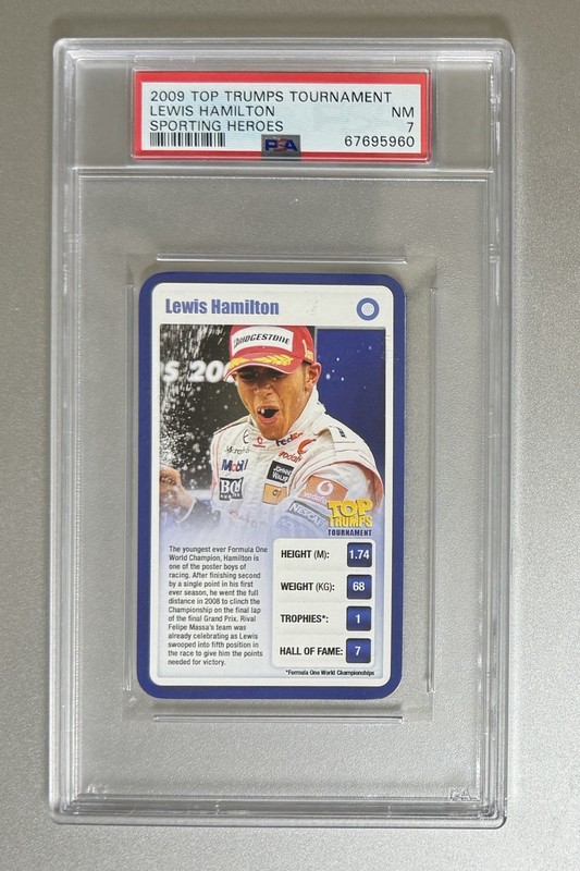 2009 Top Triumps Tournament Lewis Hamilton Sporting Heroes PSA 7