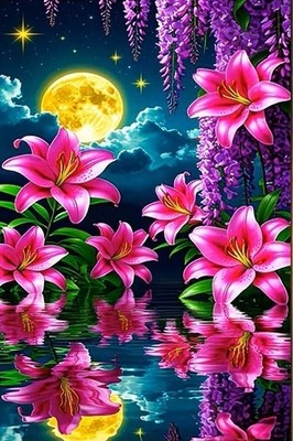 Diamond Painting - Diamant Malerei  - ''Blumen - Vollbild 30 x 40 cm'' (7543)