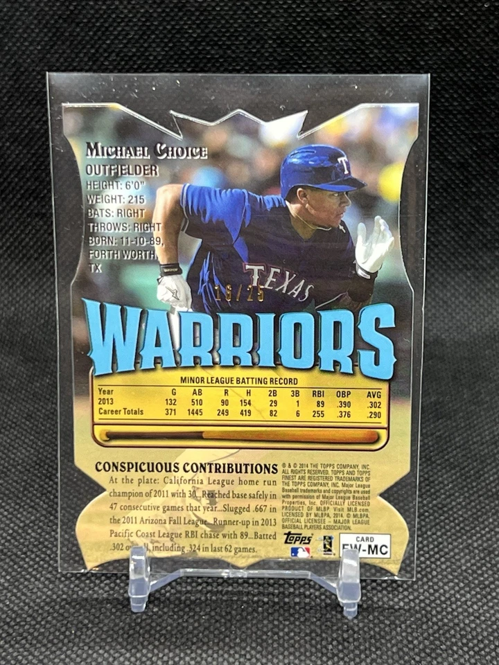 2014 Topps Finest 1997 Warriors troquelado Michael Choice FW-MC refractor dorado #/25 Foto 2 de 2