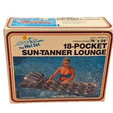 Vtg 1985 INTEX THE WET SET Inflatable 18-Pocket Pool Suntanner Lounge Float NIB