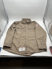 Bulwark FR Flame Resistant Work Shirt Cat 2 2112 Mens Large Tan Khaki SLU2KH8