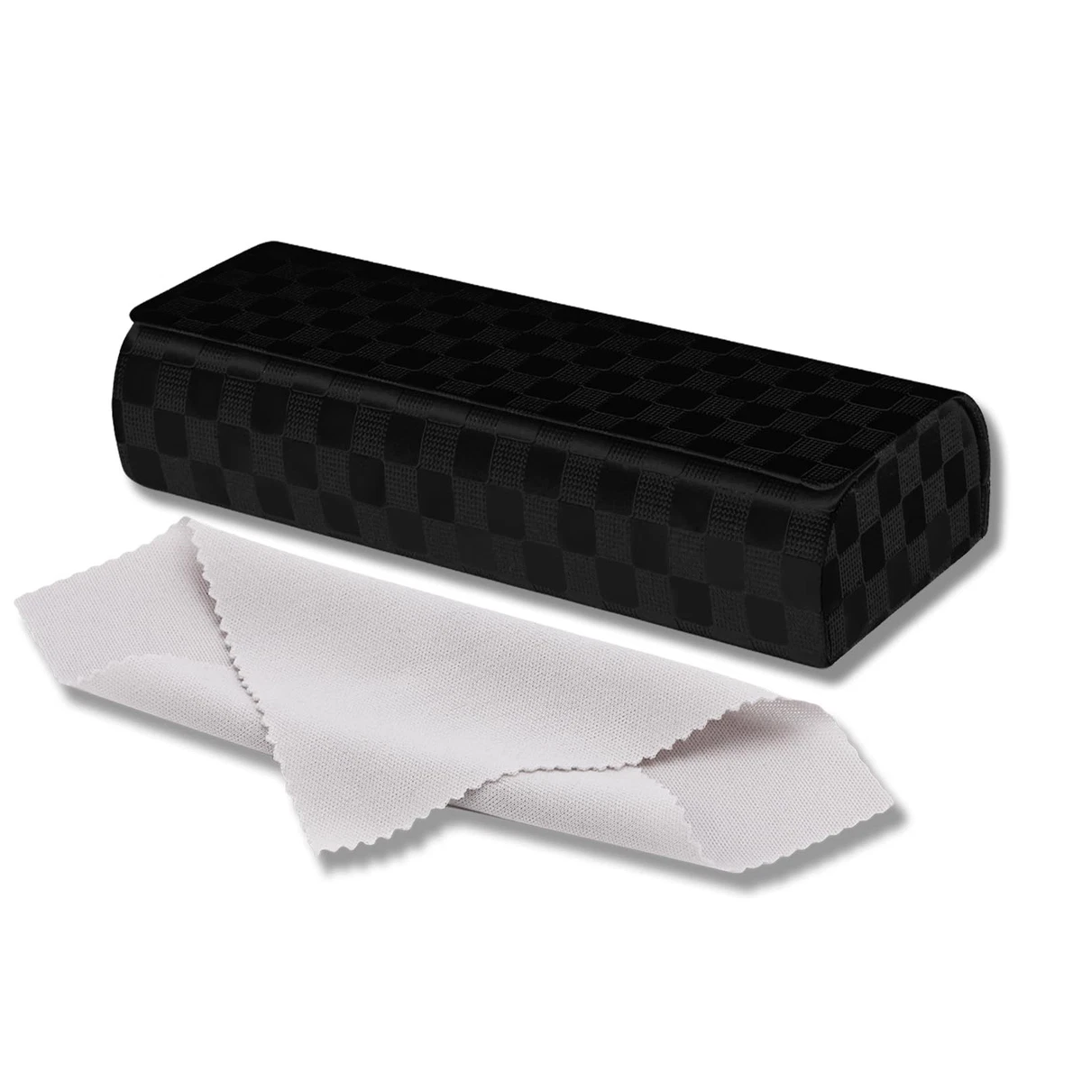 PU Leather Glasses Case Magnetic Hard with Soft Lining – Black