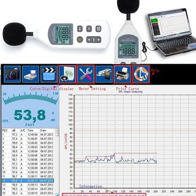 Digitales Schallpegelmessgerät Geräusch Dezibel Drucktester 30-130dB Messleser