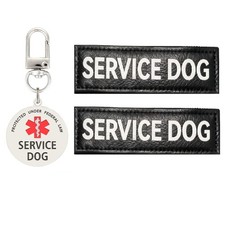 Service Dog Patch and Tag Id Tag Attach to Collar Harness Vest Medium