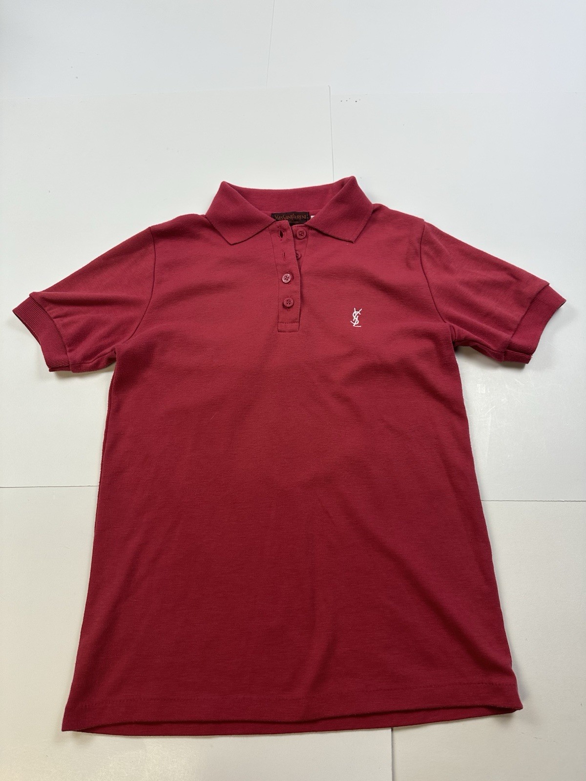 Polo vintage YSL Yves Saint Laurent bambino ragazzo taglia media rossa