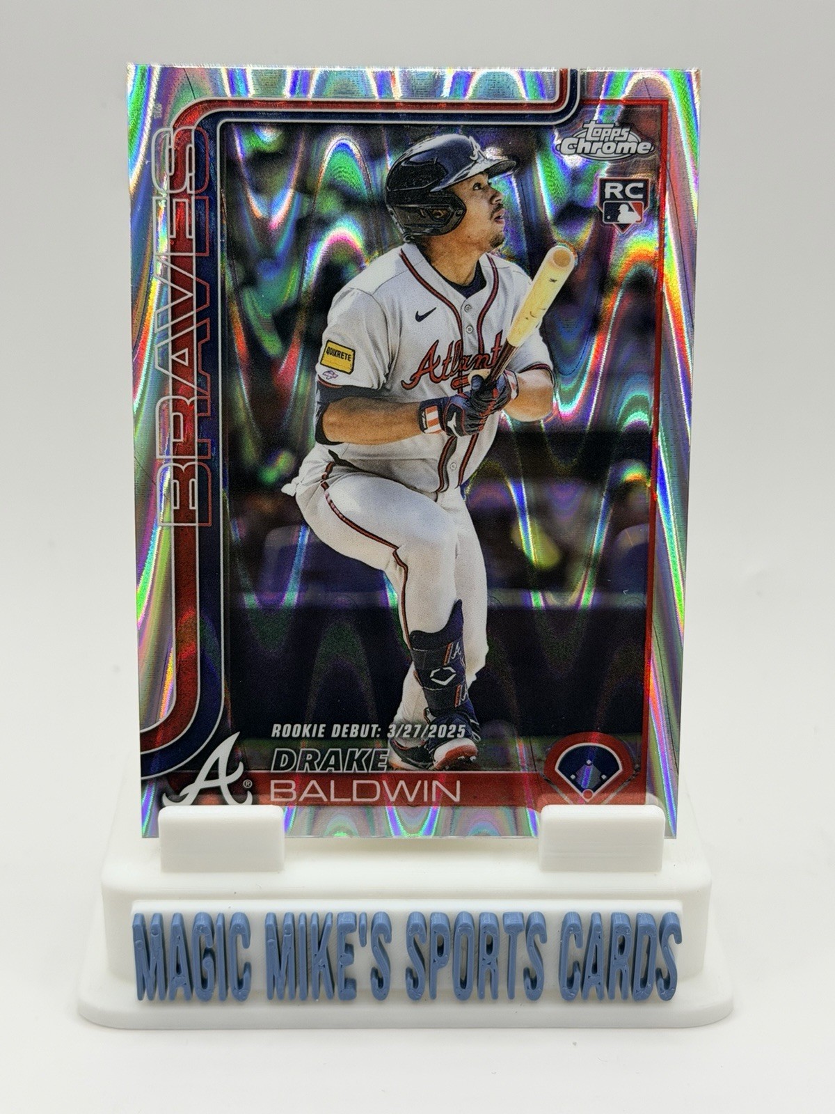 Drake Baldwin Rookie Debut 2025 Topps Chrome Update Raywave Refractor RC SP