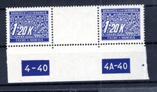 Bohemia 10ZW Gutter Pair MNH Mint (DA4066