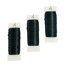 Green Floral Wire 3 Pack, 22 Gauge for Wreaths, Arrangements, DIY Crafts