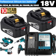 2PACK For Makita 18Volt 8.0Ah LXT Li-Ion Battery BL1860B BL1830 BL1850 Charger
