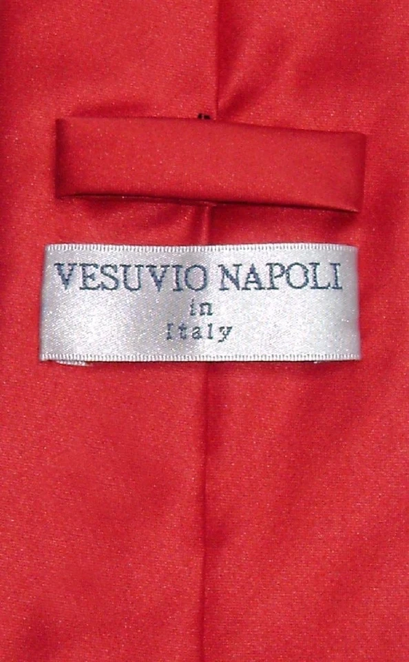 Juego de corbata y pañuelo Vesuvio Napoli color rojo liso para hombre Foto 2 de 2