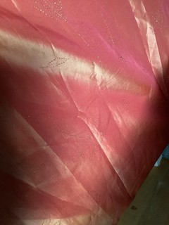 90s Style 2 Tone Orange Curtains With Sequins Pattern 82” By 9ft . Bargain Pair