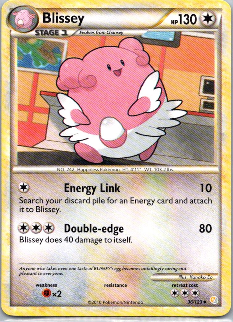 Pokemon TCG Blissey 36/123 HeartGold SoulSilver NM