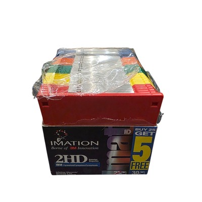 29 Pack Imation Rainbow 3.5'' Floppy  Diskettes IBM Formatted 1.44MB 2HD  Open 