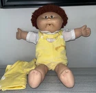 Cabbage Patch Kid Twin w 4pc Yellow Velvet Suit Brown Loop HM6 CPK outfit 1980s