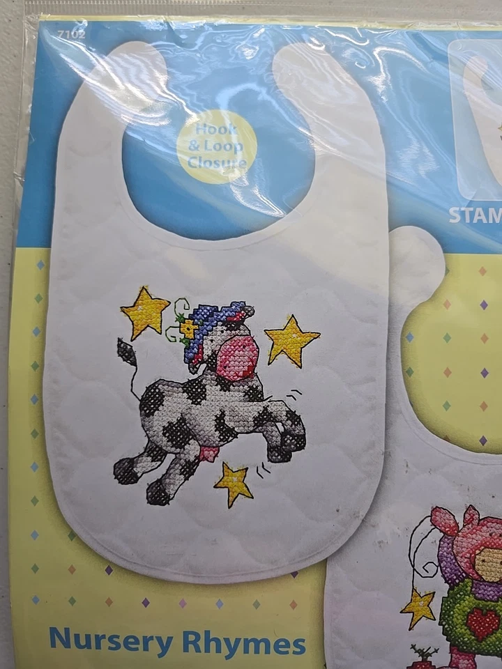 Design Works Stamped Bib Cross Stitch Kit 9"X14" 2 In Pkg-Nursery Rhymes - Image 2 of 4