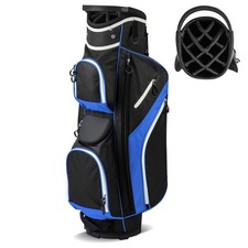 GYMAX 14-Way Golf Cart Bag Golf Club Bag with 14 Ways Organiser Divider Top Blue