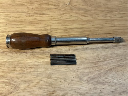 Vintage Goodell Brothers Pratt Tools Push hand Drill 1891 W/ 8 Bits