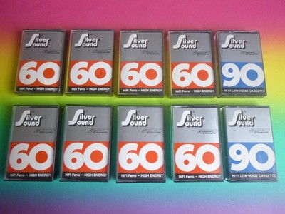 10 x Silver Sound  Kassetten  ( 8 x C60 / 2 x C90 ) - MC - Leer-Kassetten.