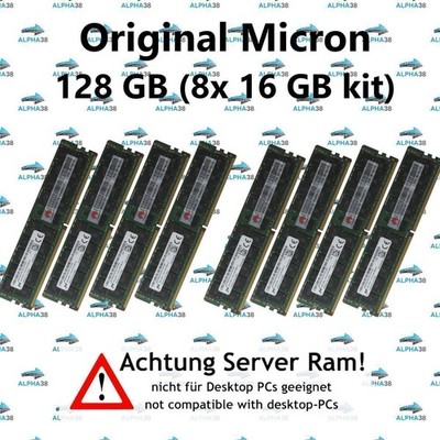 Micron 128 GB 8x 16 GB ECC DDR4-2133 Gen9 Virtual Workstation DL380z Server RAM