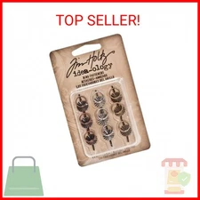 Idea-Ology Ring Fasteners .25" 9/Pkg-Antique Nickel, Brass & Copper