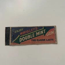 Enjoy Wrigley's Double Mint Gum The Flavor Lasts Vintage Matchbook Cover SMB34-3