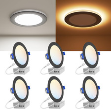 6 Pack 6" Canless LED Recessed Lights with Night Light, 1080LM