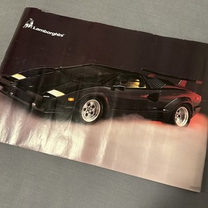 *LARGE* Original Vintage Black Lamborghini Countach Supercar Poster 32x21